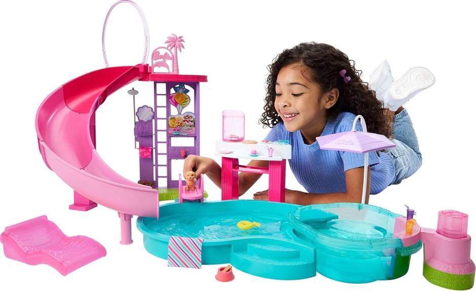 BARBIE Dream Pool Playset with 6 Play Areas, Including Slide & Bubbling Hot