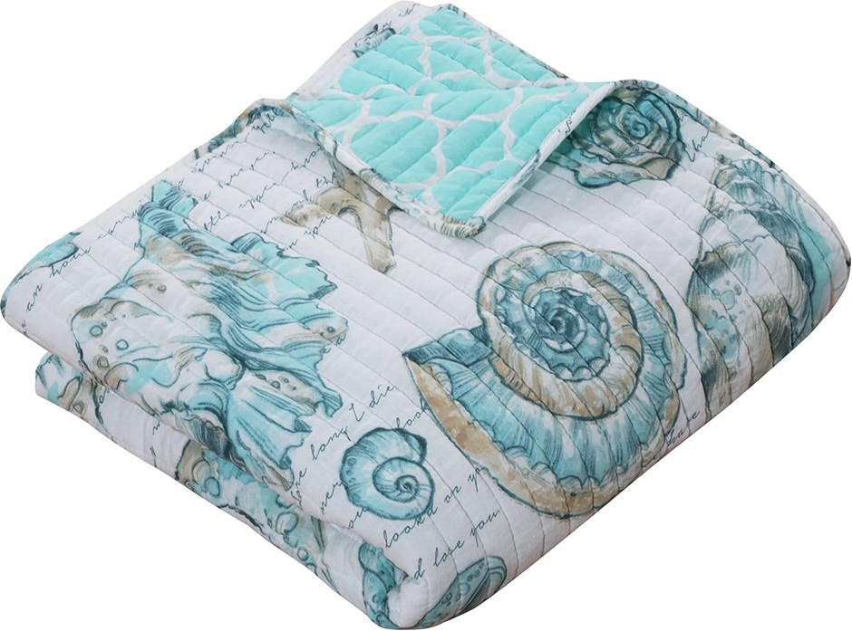 BAREFOOT BUNGALOW GL-1709GTHR Cruz Throw, 50 x 60", Coastal.