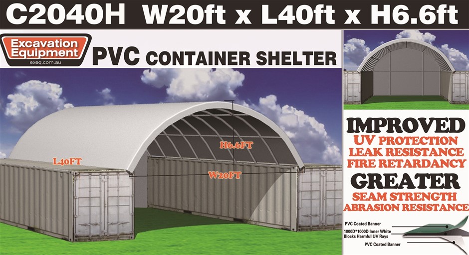 Heavy duty 40ft Container shelter with endwall (Unused)