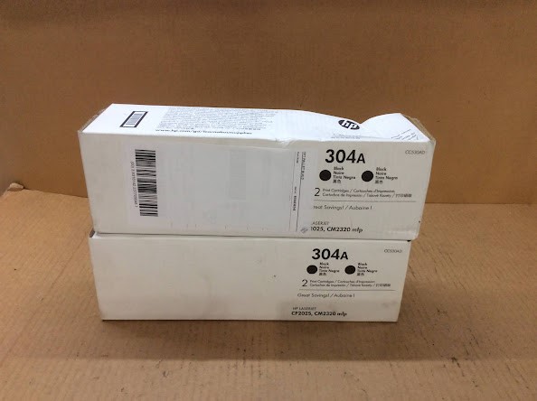 HP 304A CC530AD Black LaserJet Toner Cartridges New (Lot of 2)