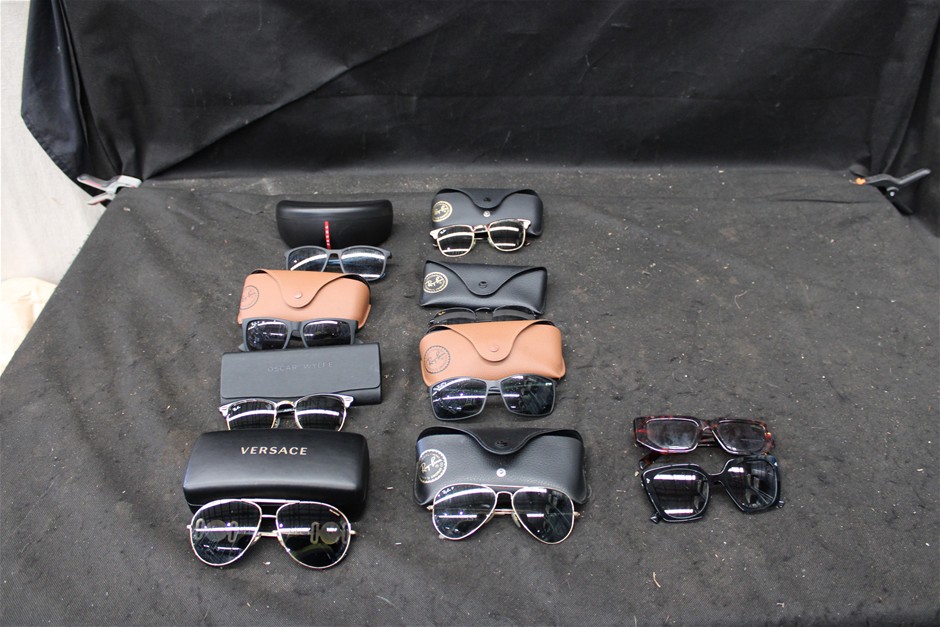 10 x Pairs of Assorted Sunglasses Including Versace, Ray-Ban, Prada