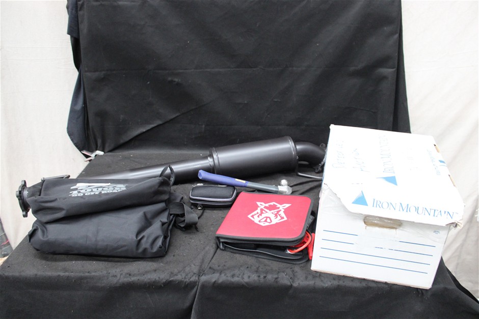 Assorted Items Including Exhaust Pipe, Hammers, GPS