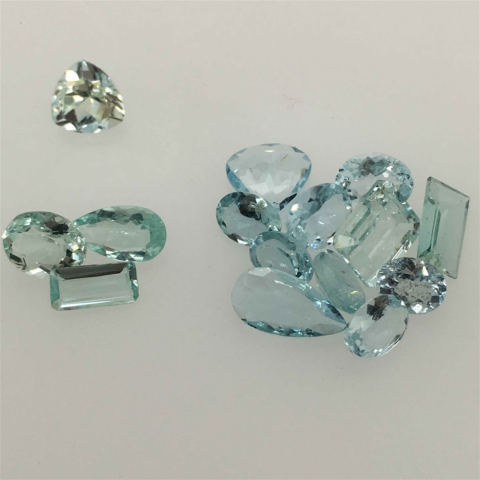 Fifteen loose Aquamarine, 25.20ct in Total