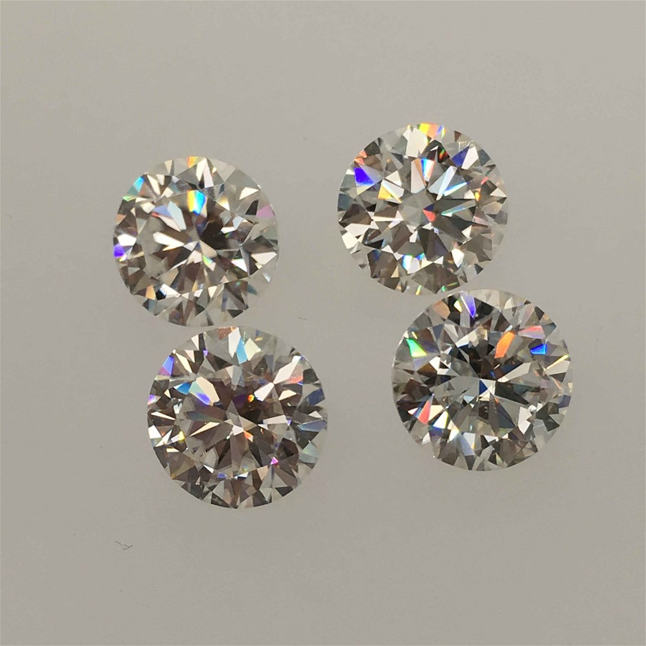 Four Loose Moissanite, 7.37ct in Total