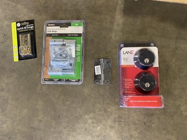 <p>Large Qty of Unused Gate Hinges, Hinges & Door Accessories</p>