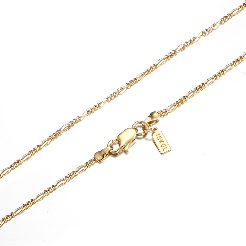 BIJ'OR-18" 18ct Heavy YellowGold Plated Fine Figaro Necklace-USA,RRP $79
