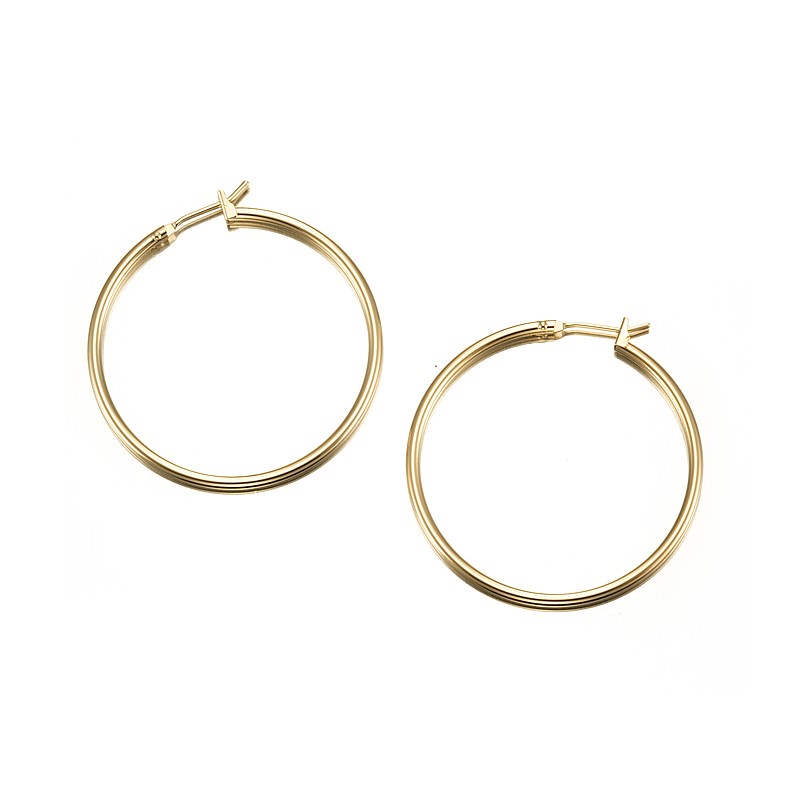 BIJ'OR-18ct Heavy Yellow Gold Plated Hoop Earrings,RRP $35