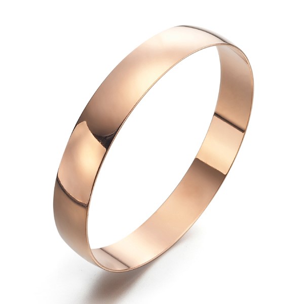 BIJ'OR-Extra Wide 18ct Heavy Rose Gold, 66mm Wide Plain Bangle-USA,RRP $150