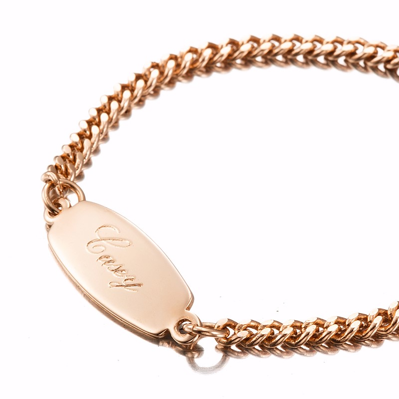 BIJ'OR-18ct Rose Gold Plated 5.5" Baby ID Bracelet Parrot Clasp-USA,RRP $69
