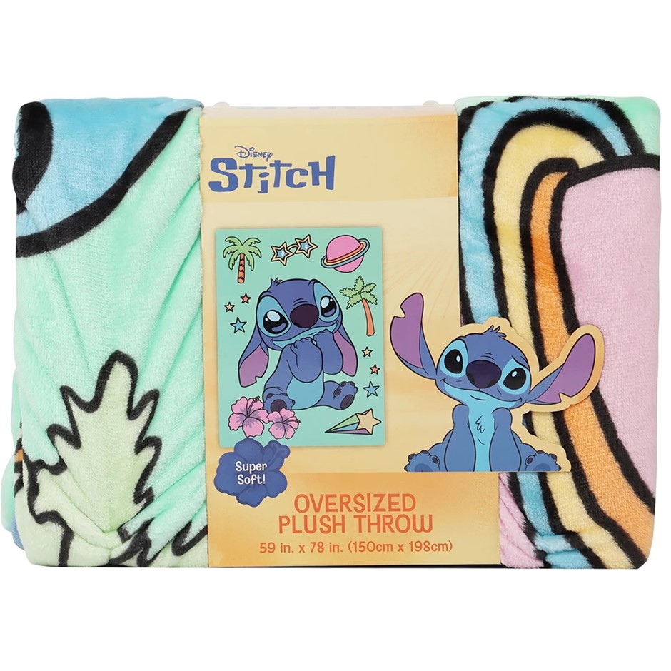 DISNEY Oversized Plush Throw 150cm x 198cm Lilo & Stitch.