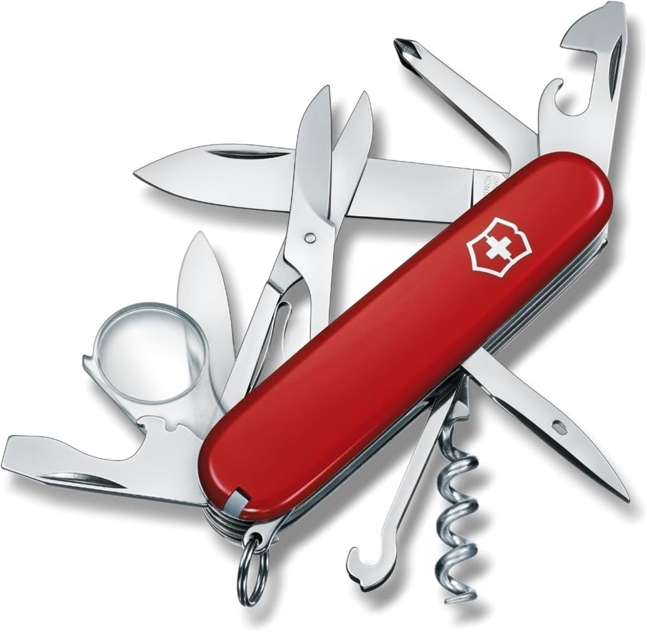 Victorinox Swiss Army Pocket Knife Explorer with 16 Functions, Red. <b>You