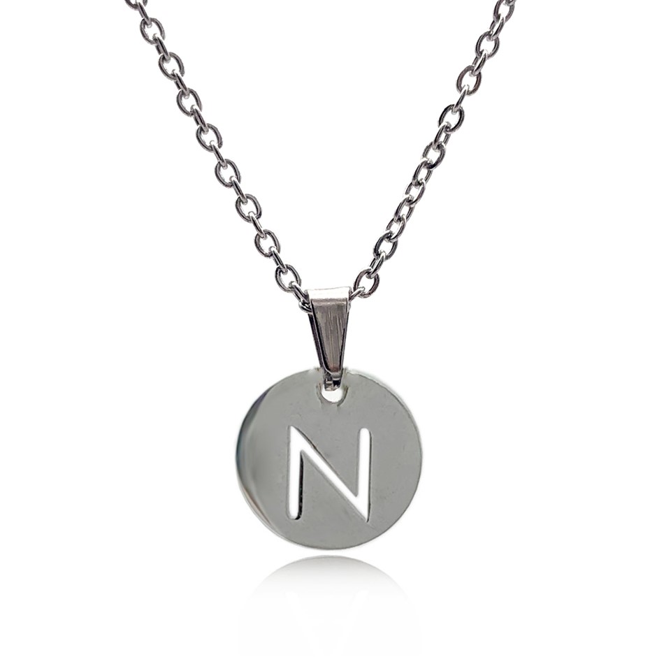 Initial Charm Letter 'N' Pendant Necklace