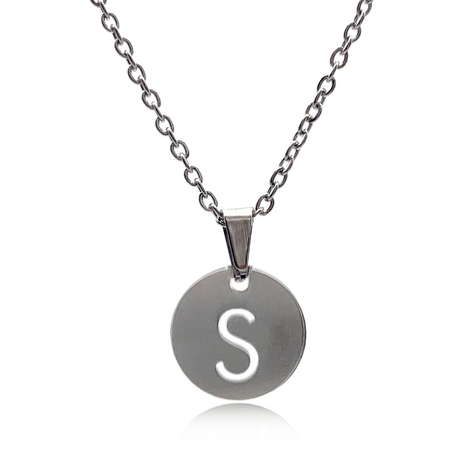 Initial Charm Letter  'S' Pendant Necklace