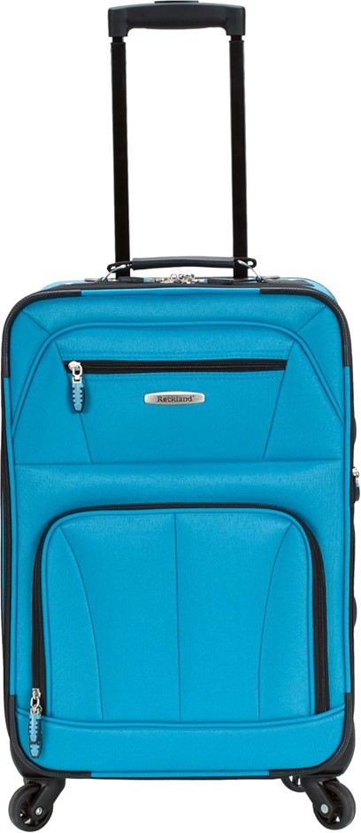 Rockland Pasadena Softside Spinner Wheel Luggage, Turquoise, Carry-On 20-In