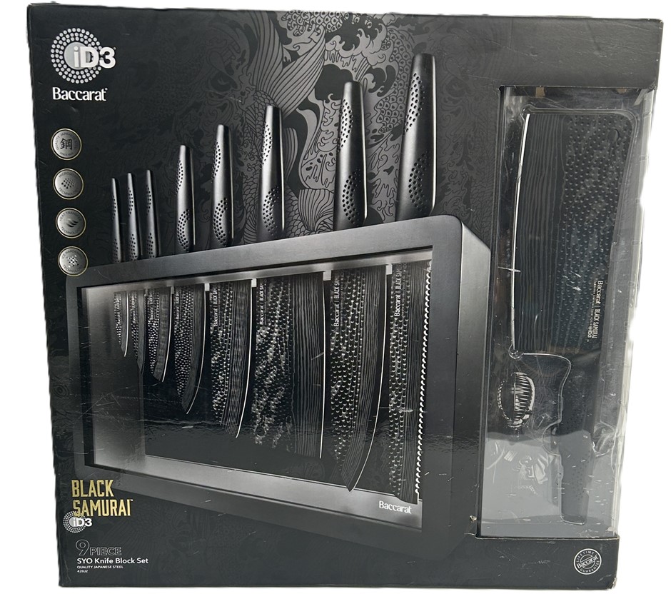 Baccarat Id3 Black Samurai 9 Piece Knife Block Set