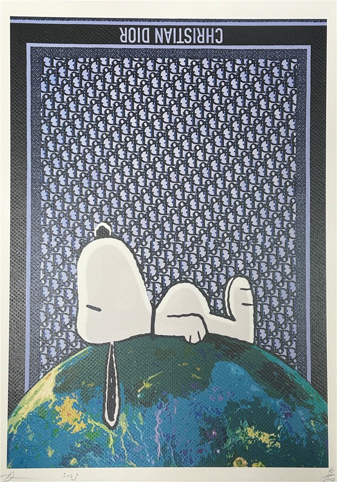 Death NYC Signed Street Art Print "SNOOPY/DIOR STYLE" Limited Edition