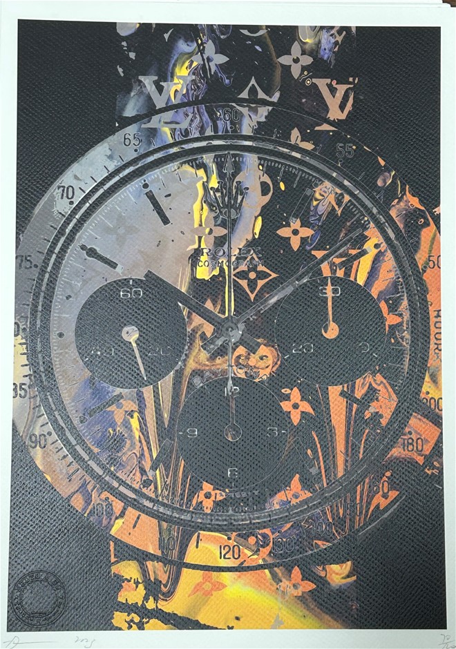 Death NYC Signed Street Art Print "ROLEX/LV STYLE" Limited Edition