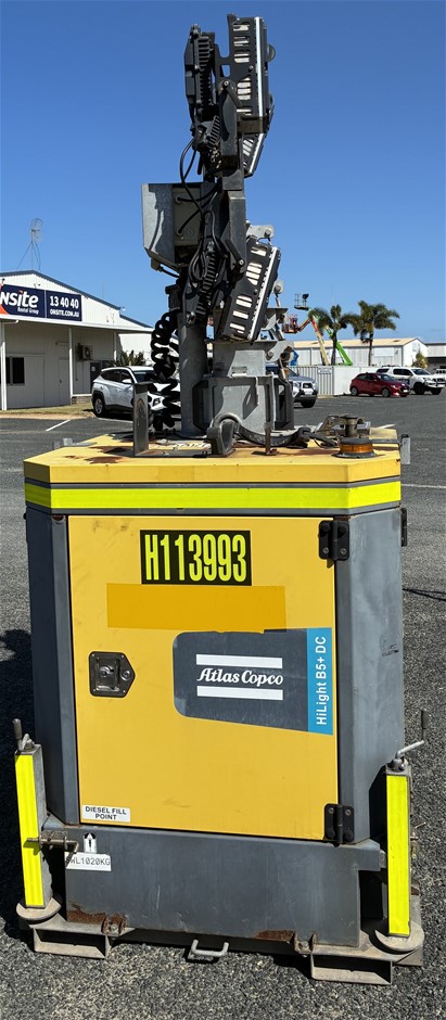 2021 Atlas Copco Hilight B5+ Lighting Tower - 1,400w - LED DC Cube - Mackay