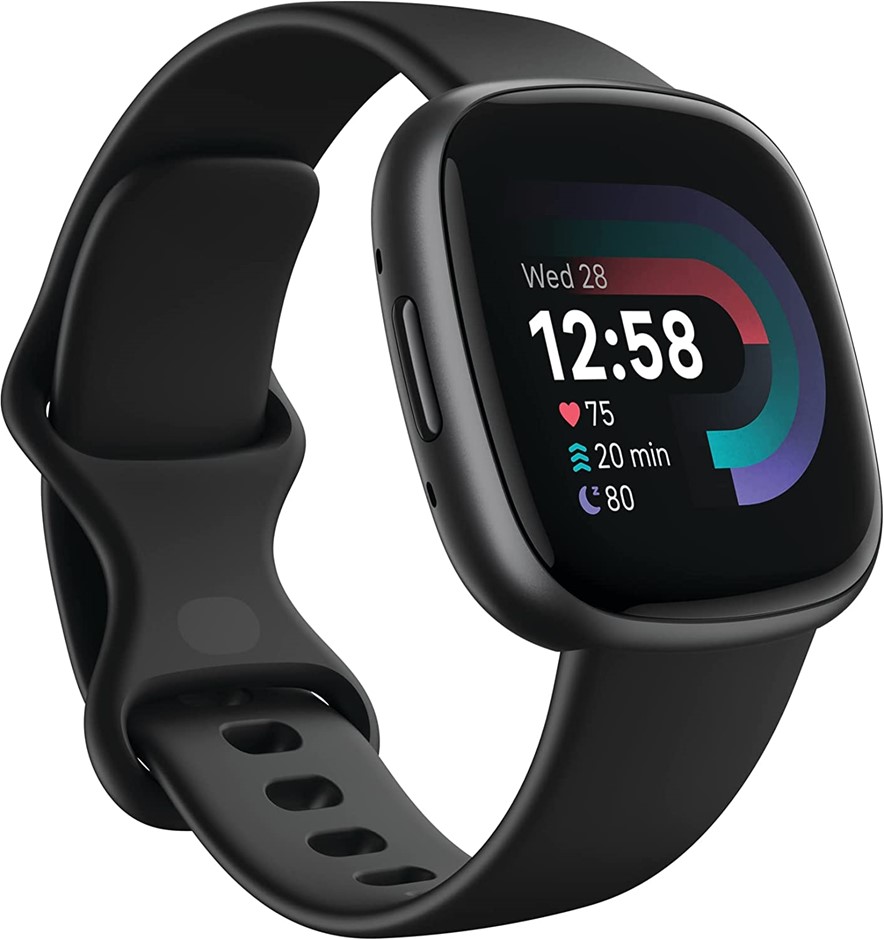 FITBIT Versa 4, Black/Graphite. NB: Used.