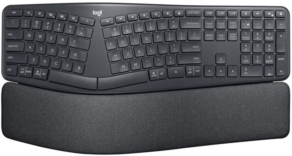 LOGITECH K860 Wireless Split Ergonomic Keyboard. NB: Used. Missing Dongle.