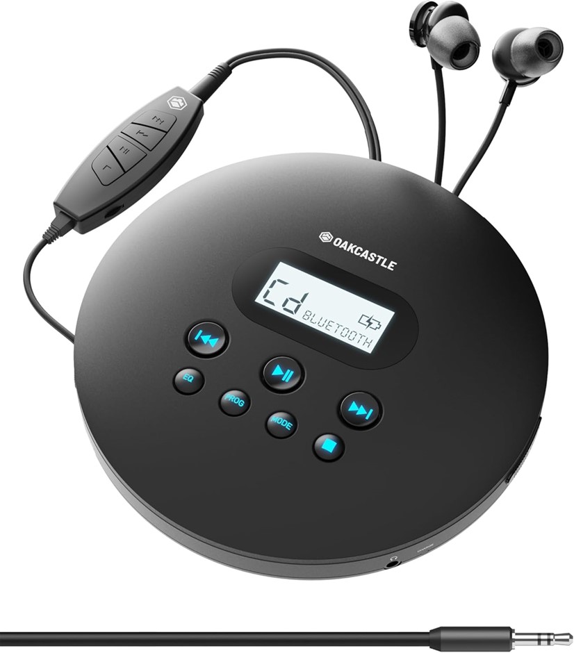 Majority Oakcastle CD100 Bluetooth Portable CD Player - Black