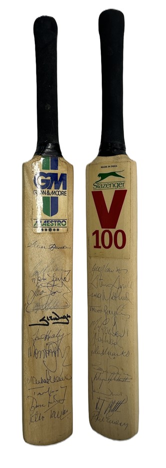 2 x Signed Miniature Cricket Bats