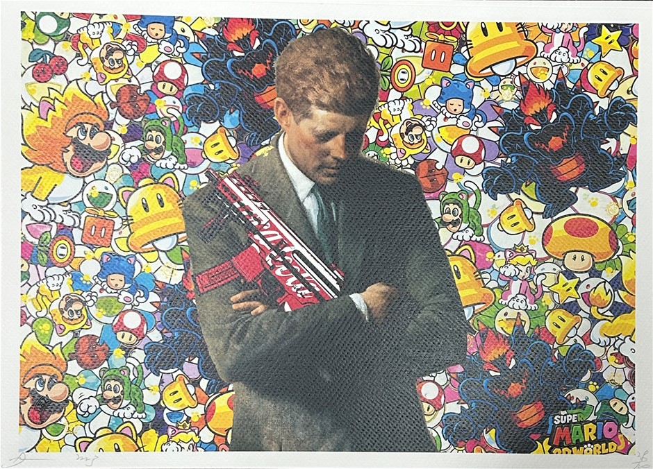 Death NYC Signed Street Art Print "JFK/MARIO BROS" Limited Edition