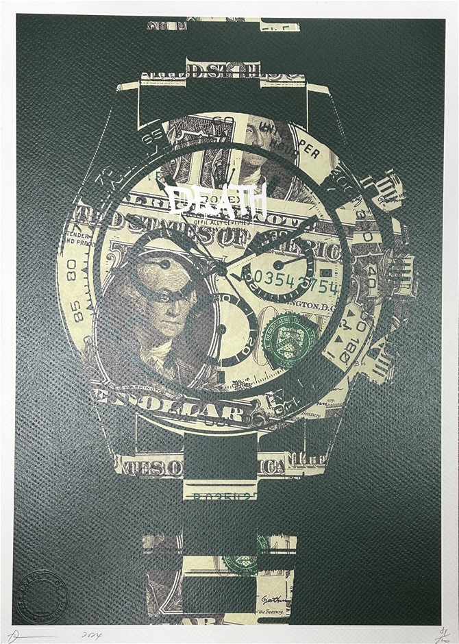 Death NYC Signed Street Art Print "ROLEX STYLE" Limited Edition
