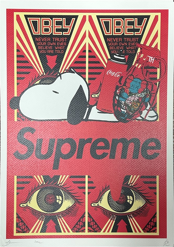 Death NYC Signed Street Art Print "SNOOPY/SUPREME STYLE" Limited Edition