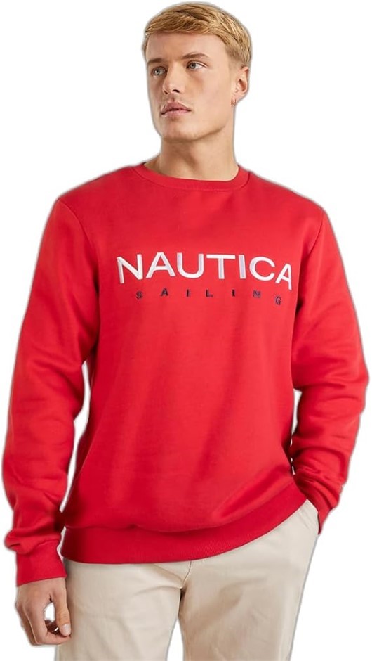 NAUTICA Men's Otto Sweatshirt, Red, Size Large, NAN1I00793. RRP: $129.95.