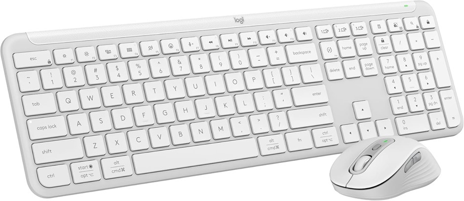 LOGITECH MK950 Signature Slim Wireless Keyboard and Mouse Combo, Off White.