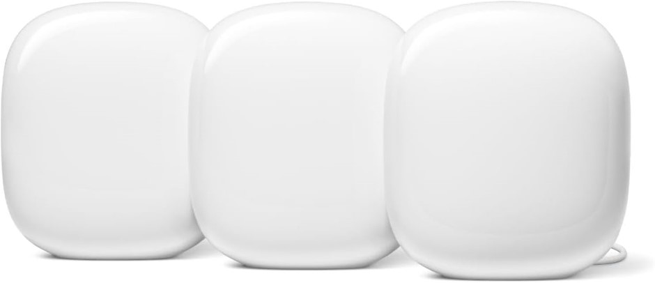 GOOGLE Nest WiFi Pro Home Mesh Wi-Fi 6E System White, 3 Pack. NB: Used.