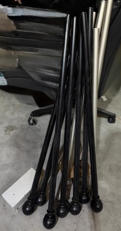 BUNDLE of UMBRA Curtain Rod, 76-213cm, Black/Nickel. photo as is.