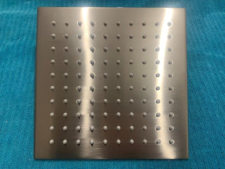 New in Box Shower Head, 200mm Square, Brushed Chrome -Qty 1