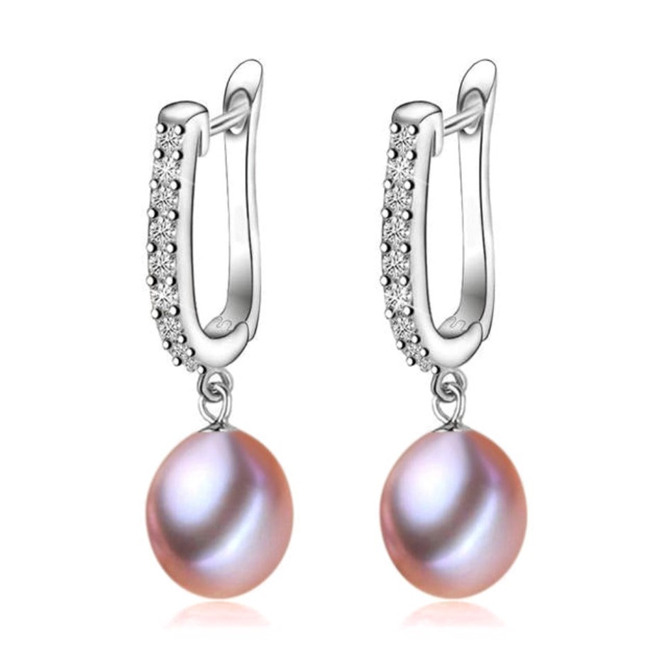 BIJ'OR - Infinity Drop Earrings Made With Genuine Purple Freshwater Pearls