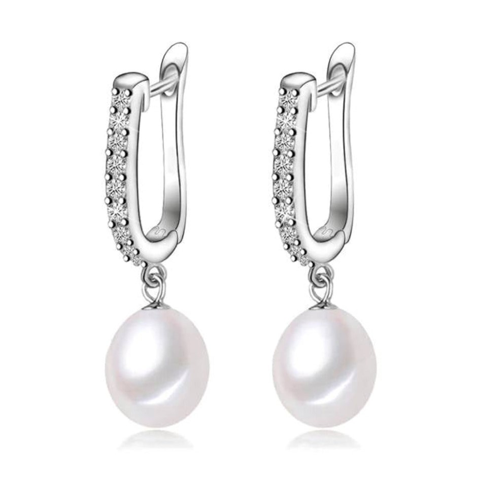 BIJ'OR - Infinity Drop Earrings Made With Genuine White Freshwater Pearls