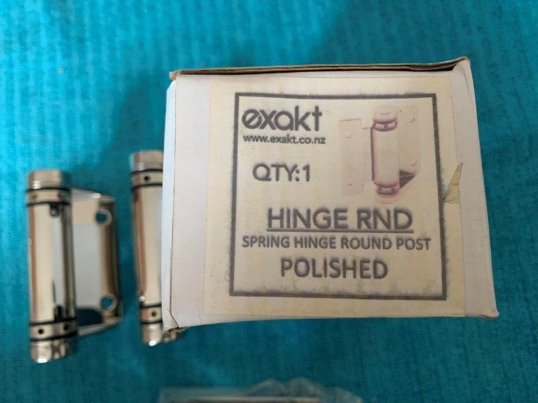 New in Box Exakt Spring Hinge Round Post - Qty 3