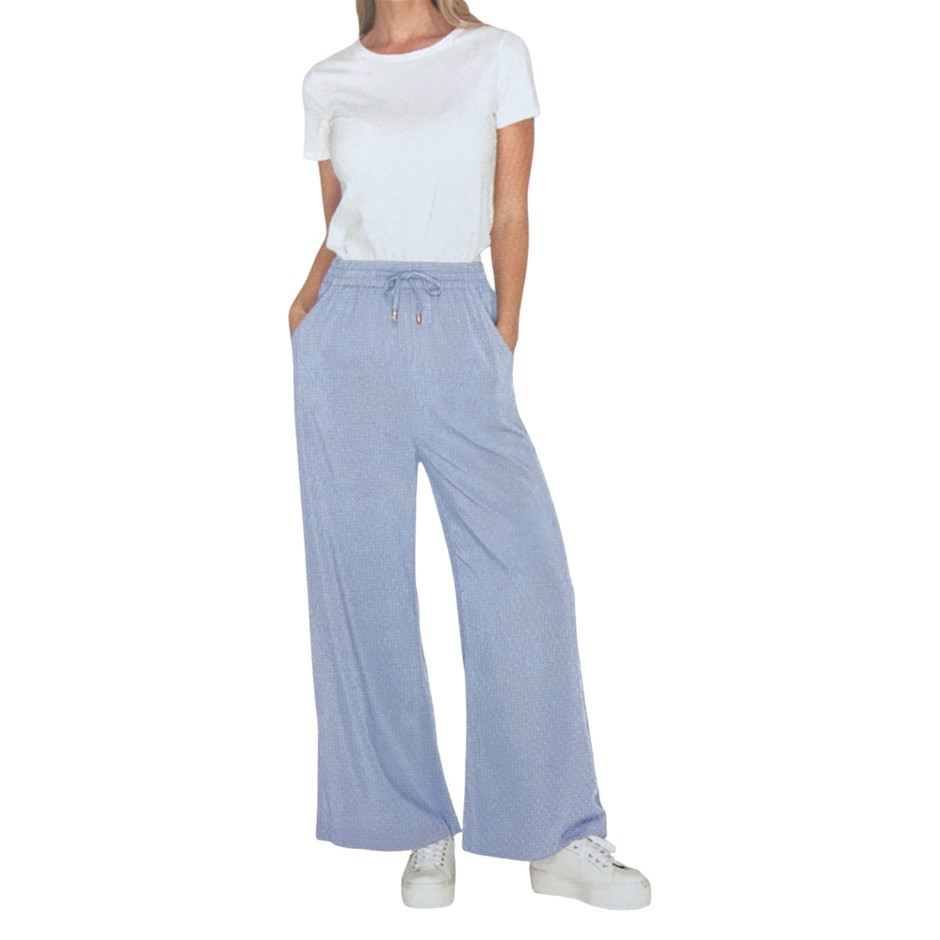 ADVENT Women's Ava Palazzo Lounge Pants, Size S, Soft Blue.