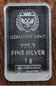 GERMANIA MINT NEW PRODUCT- 1g 999.9 SILVER- GERMANIA 1g SILVER