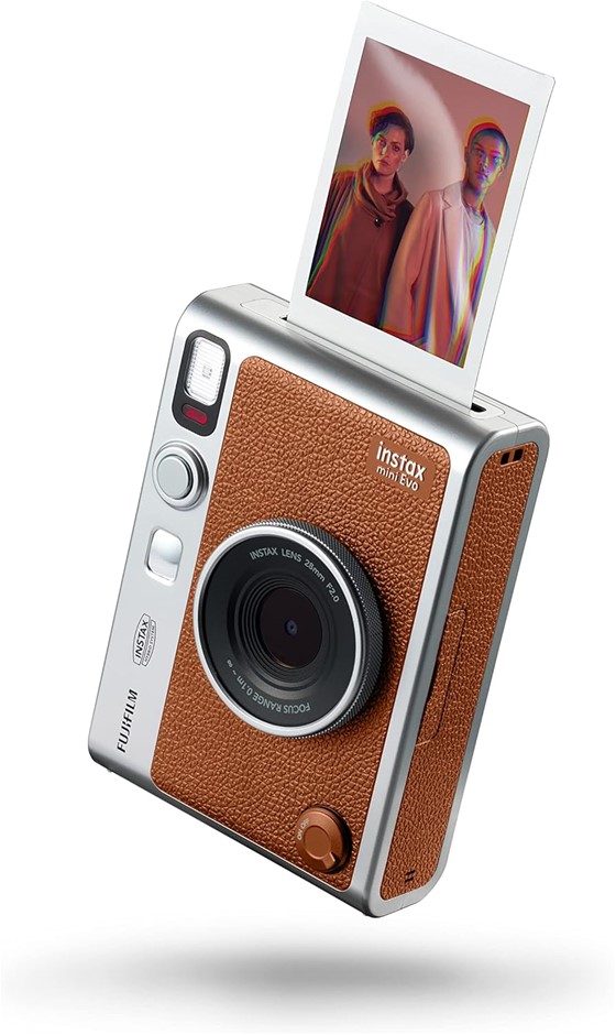 INSTAX Mini EVO Instant Camera Brown. NB: Minor Use. Buyers Note - Discoun