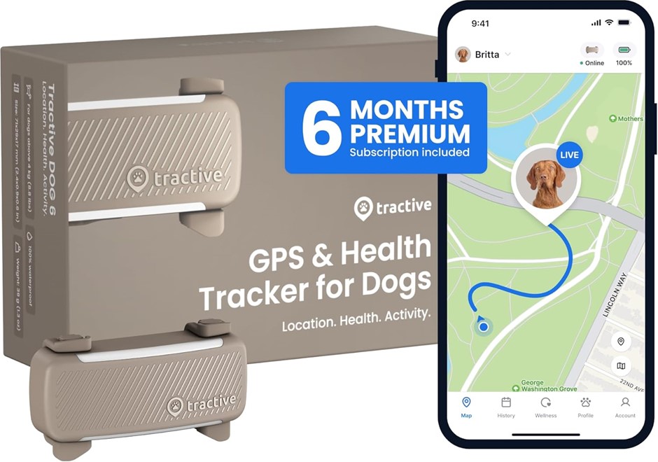 TRACTIVE GPS Dog Tracker (2025 Release with Free 6 Month Subscription) | Re