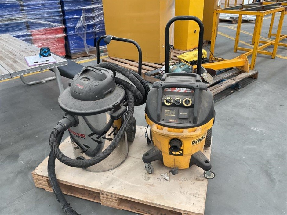 Pallet Comprising of Dewalt DWV902M Vacuum and Shop Vac Pro Vacuum