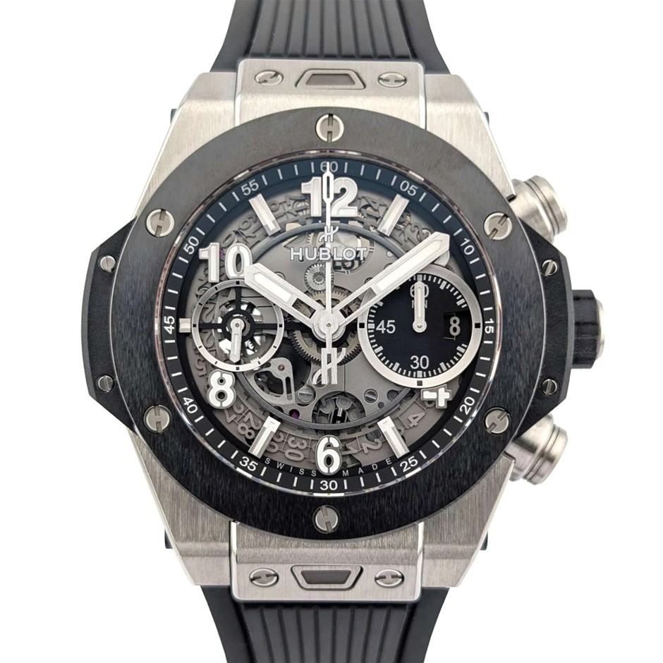 HUBLOT BIG BANG UNICO 42MM TITANIUM 441.NM.1171.RX AUTOMATIC BXP & COA