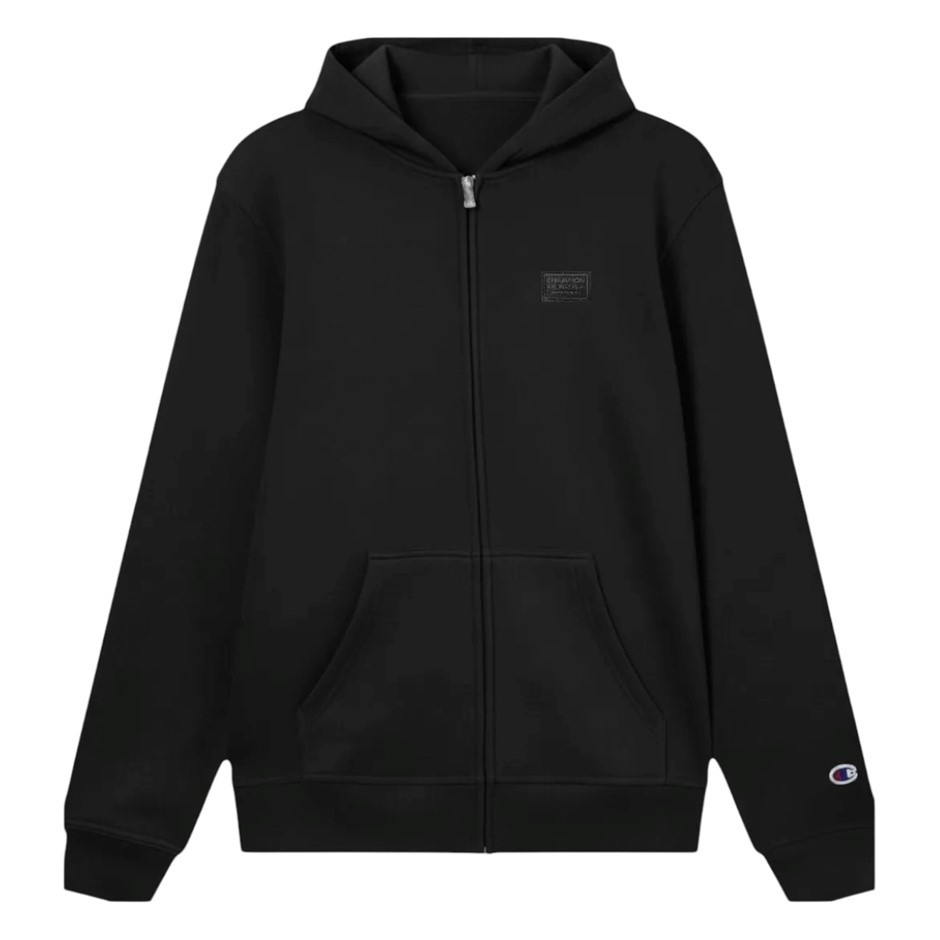 CHAMPION Men's Legacy Badge Zip Hoodie, Size M, Cotton, Black, ATKXG.