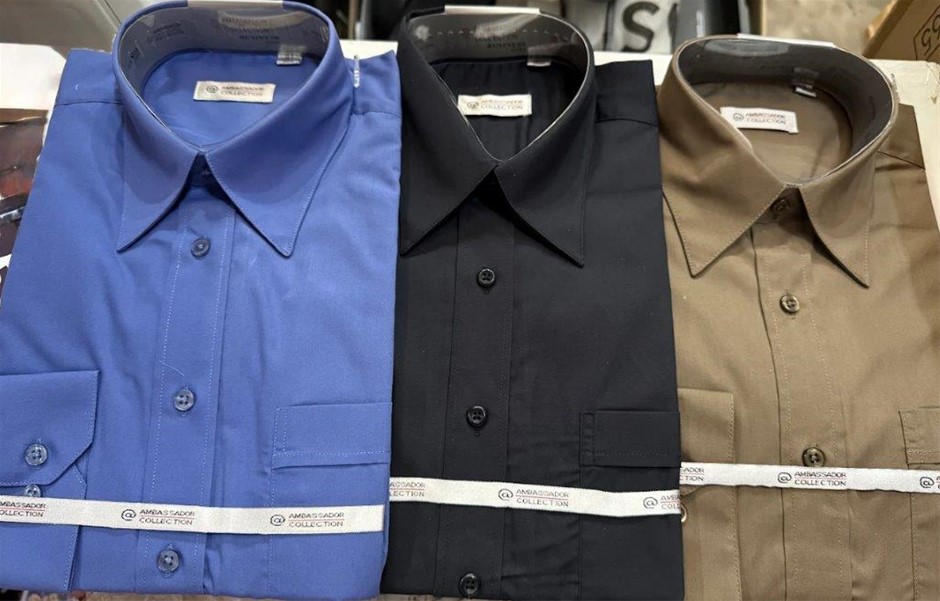 3 x Assorted Ambassador Collection Business Shirt. Blue 37/Black 37/Brown 3