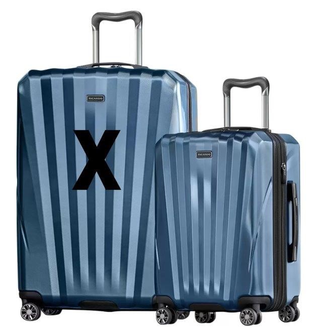 RICARDO BEVERLY HILLS Windsor Hardside Luggage, Blue, Small: 55cm. NB: Has