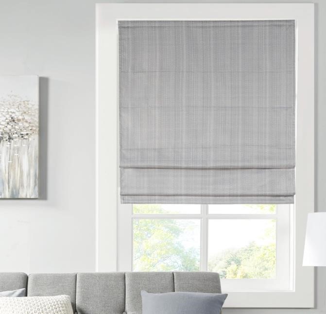 Madison Park Galen Cordless Roman Shades - Fabric Privacy Single Panel Dark