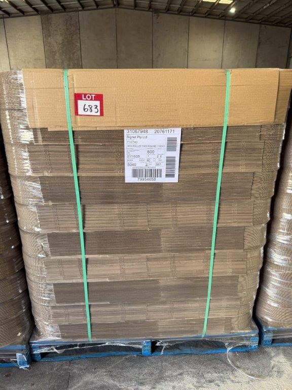Approx. 600 x SIGNET PTY LTD Cardboard 1816 Pallet Pad