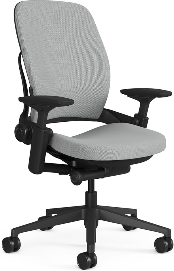 STEELCASE Leap High-Performance Ergonomic Office Chair, Nickel Fabric, Blac