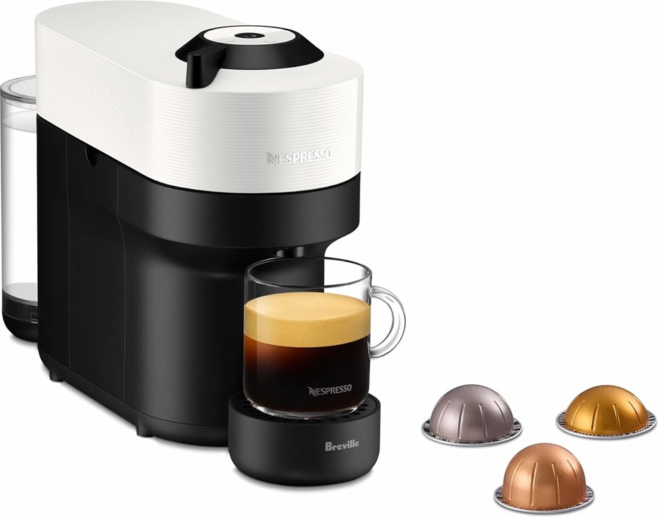 BREVILLE Nespresso Vertuo Pop (Coconut White), BNV120WHT. NB: Has Been Used